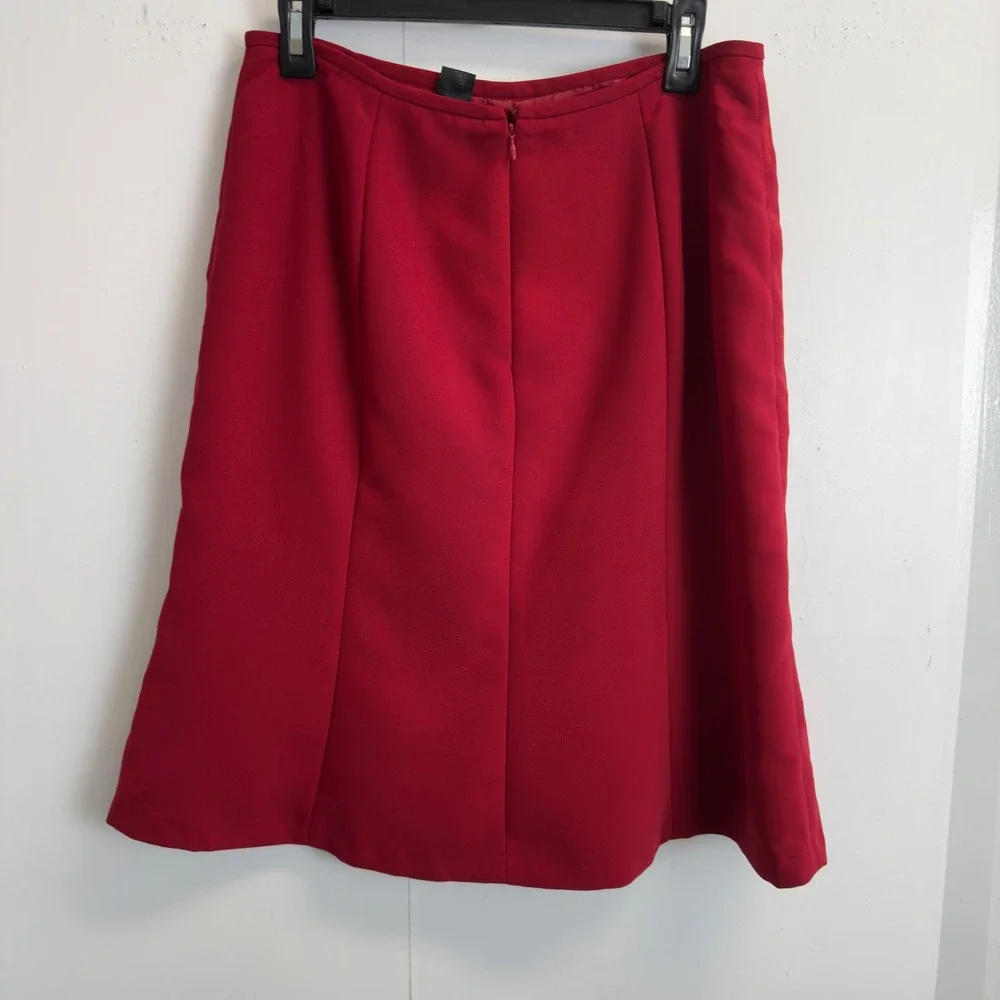 Stresa Womens Red 2 Piece Skirt Suit Set Blazer and A-Line Skirt Size 10